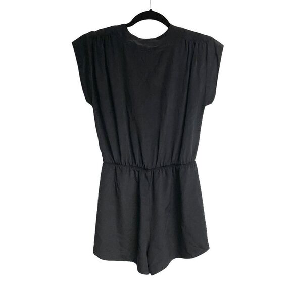 ARITZIA Babaton Corbett Silk Shorts Faux Wrap Romper Black S - Picture 6 of 7